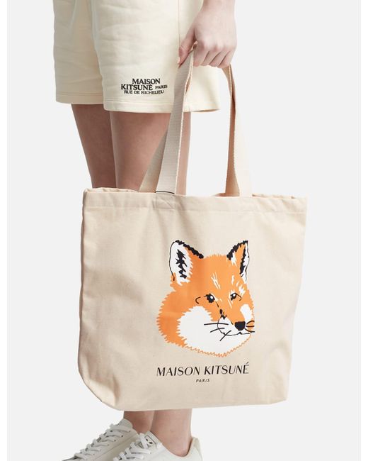 Maison Kitsuné Fox Head Tote Bag in Natural for Men | Lyst Australia