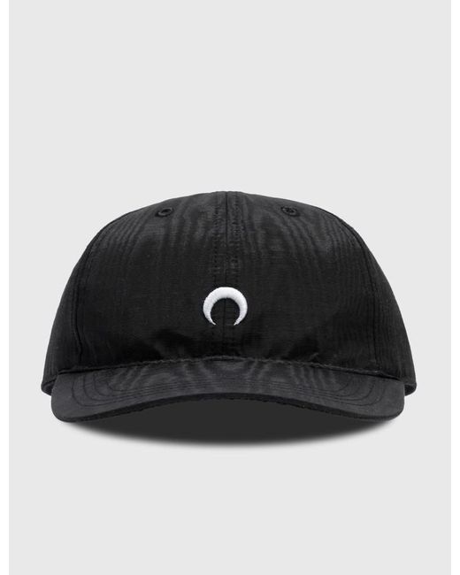 Marine Serre Embroidered Moire Cap in Black | Lyst