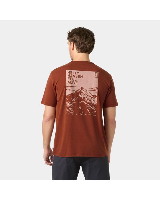 Helly Hansen Red Skog Recycled Graphic T-Shirt for men