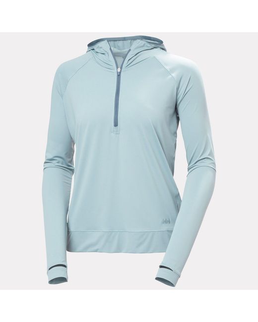 Helly Hansen Blue Shine Solen Half-Zip Sun Hoodie