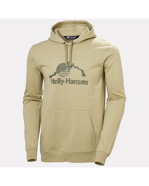 Helly Hansen Green Nord Graphic Pull Over Hoodie for men