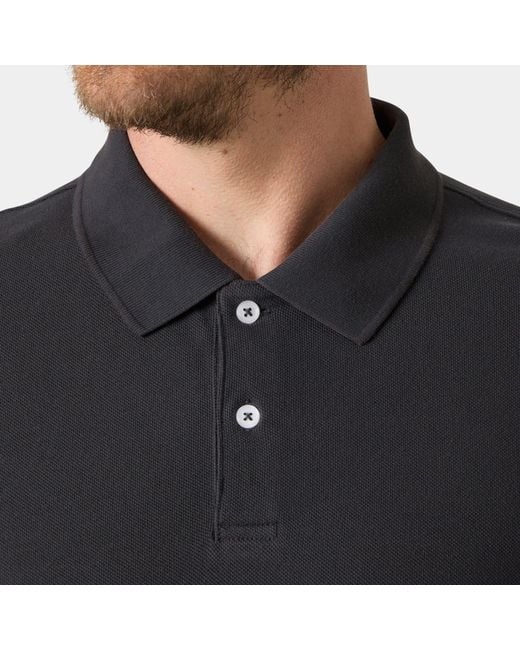 Helly Hansen Black Crew Polo Pique for men