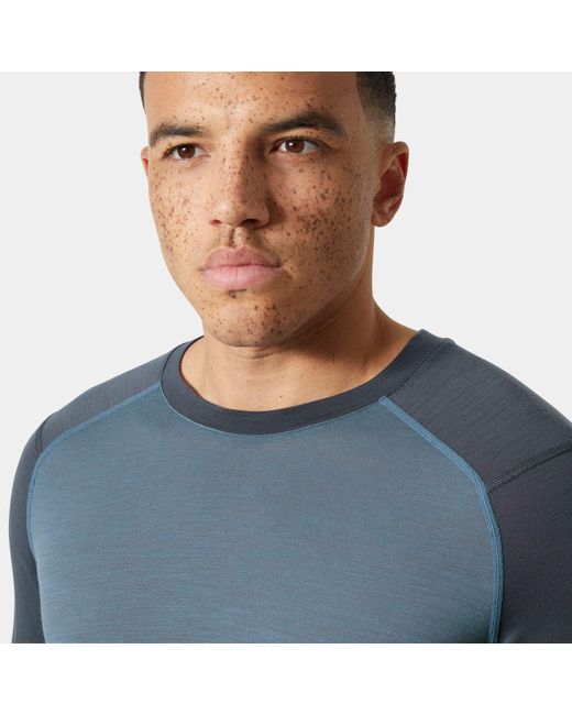 Helly Hansen Blue Durawool Crew Long Sleeve for men