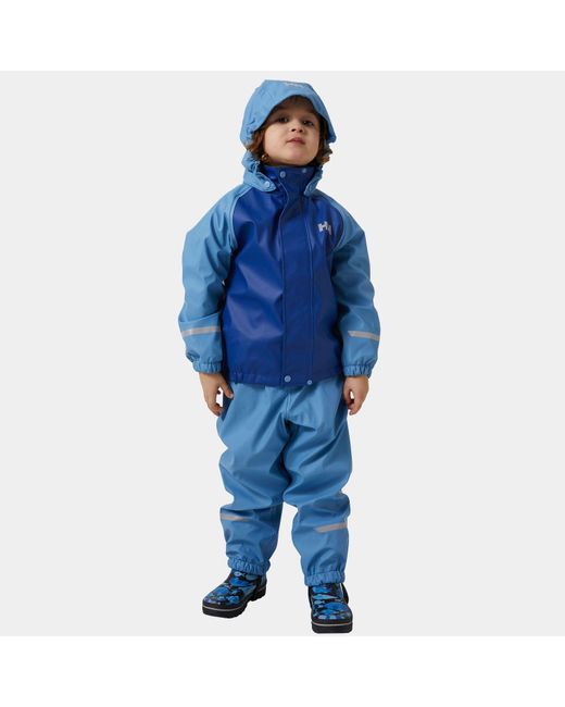 Helly Hansen Blue Kids’ Bergen Fleece-Lined Rain Set 2.0