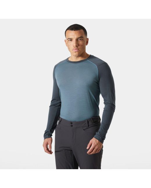 Helly Hansen Blue Durawool Crew Long Sleeve for men