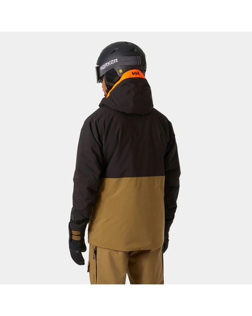 Giacca Da Sci Uomo Powderface Con Cappuccio Marrone di Helly Hansen in Black da Uomo