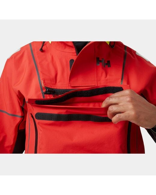 Helly Hansen Red Aegir Ocean Modular Sailing Smock Top for men