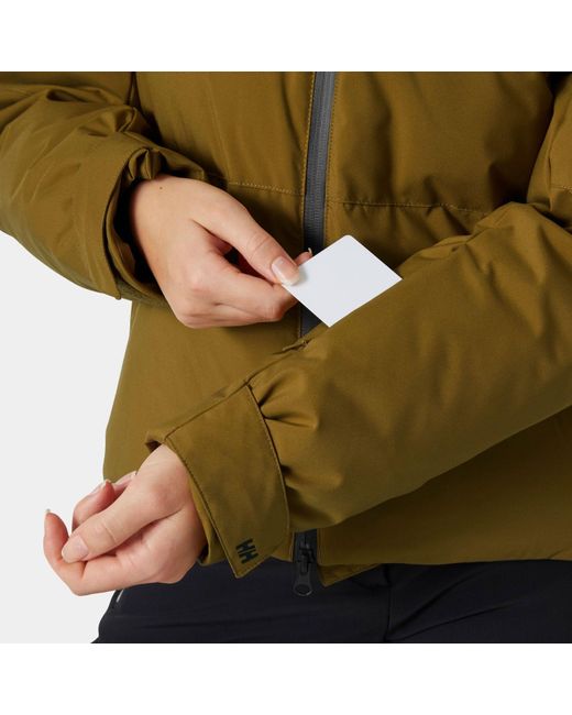 Helly Hansen Green Nora Short Puffy Ski Jacket Brown
