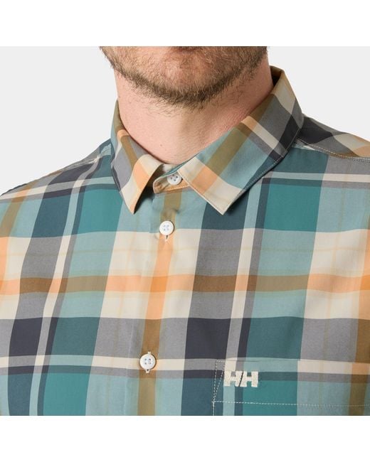 Helly Hansen Blue Fjord Quick-Dry Short-Sleeve Shirt 2.0 for men