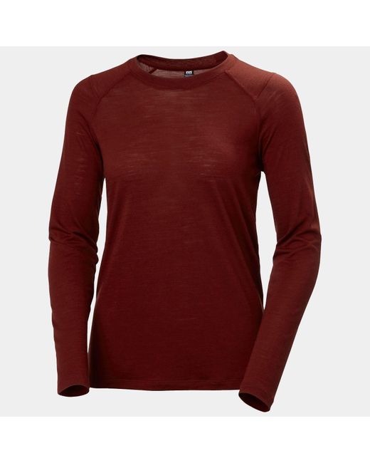 Helly Hansen Red Durawool Crew Long Sleeve