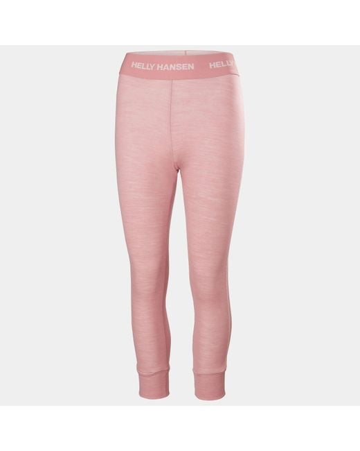 Lifa Merino Midweight Base Layer 3/4 Pants Mujer Helly Hansen de hombre de color Pink