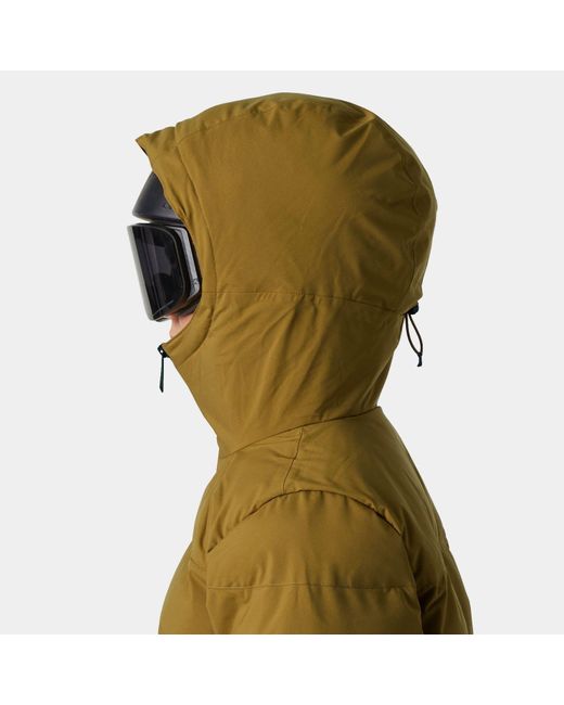 Helly Hansen Green Nora Short Puffy Ski Jacket Brown
