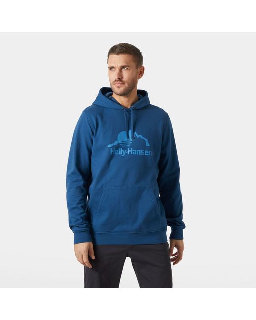 Helly Hansen Blue Nord Graphic Pull Over Hoodie for men