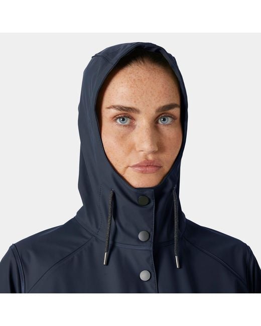 Helly Hansen Blue Lyness Ii Retro 3/4 Length Rain Coat