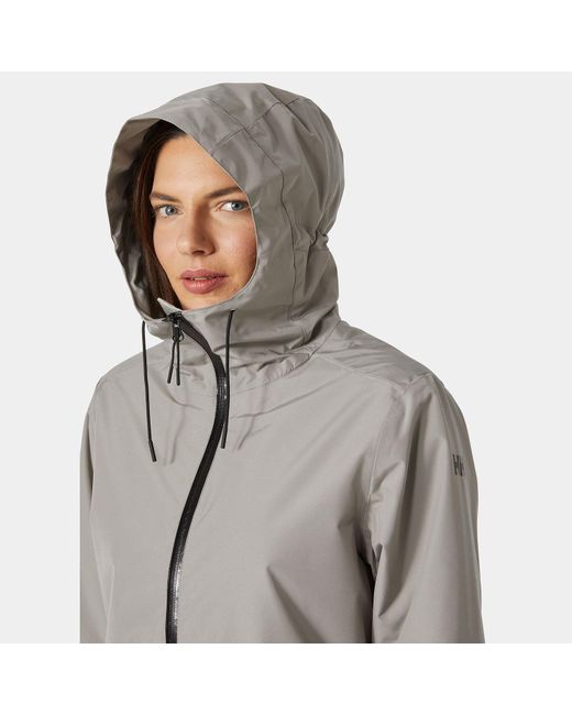 Helly Hansen Gray Aspire Long Hooded Raincoat