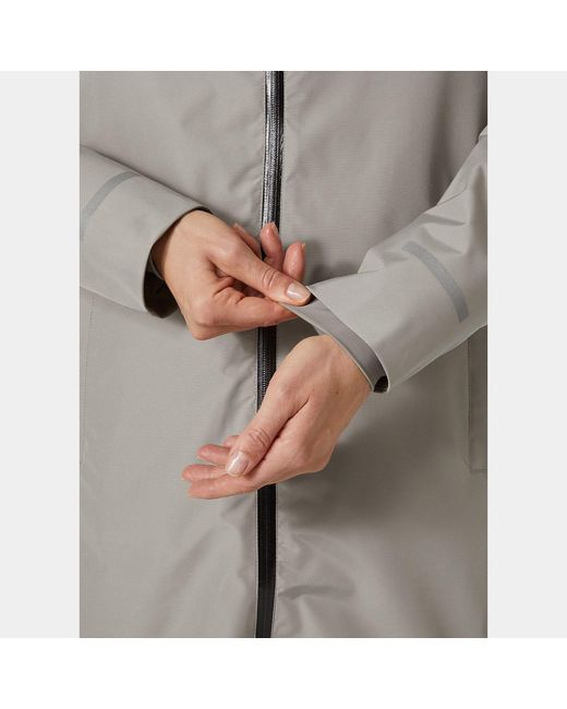 Helly Hansen Gray Aspire Long Hooded Raincoat