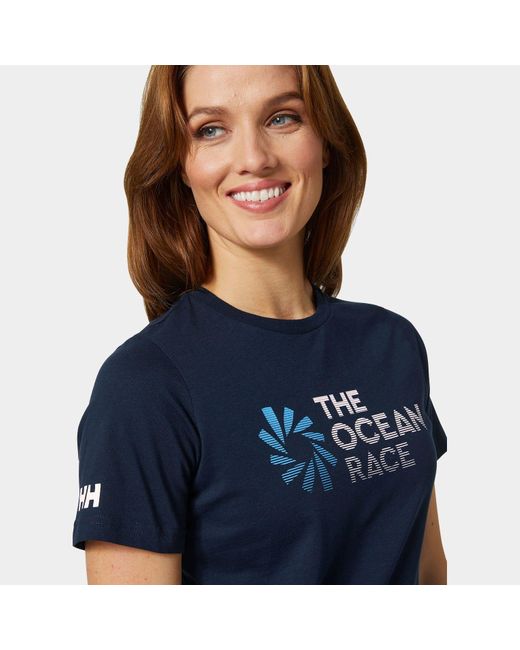T-Shirt Pour Femme The Ocean Race Bleu Marine Helly Hansen en coloris Blue