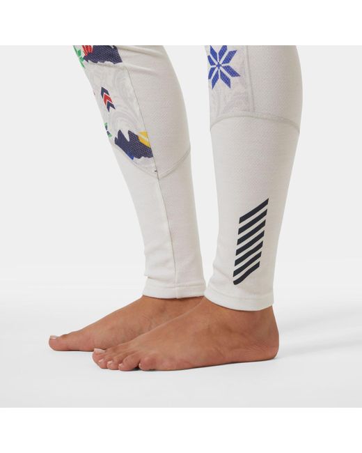 Helly Hansen Multicolor Lifa Merino Midweight Graphic Base Layer Pants White
