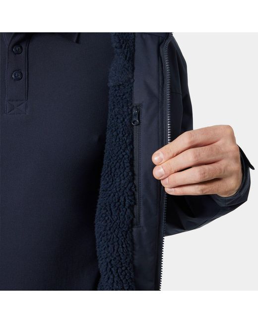 Helly Hansen Blue Crew Hooded Pile Jacket for men