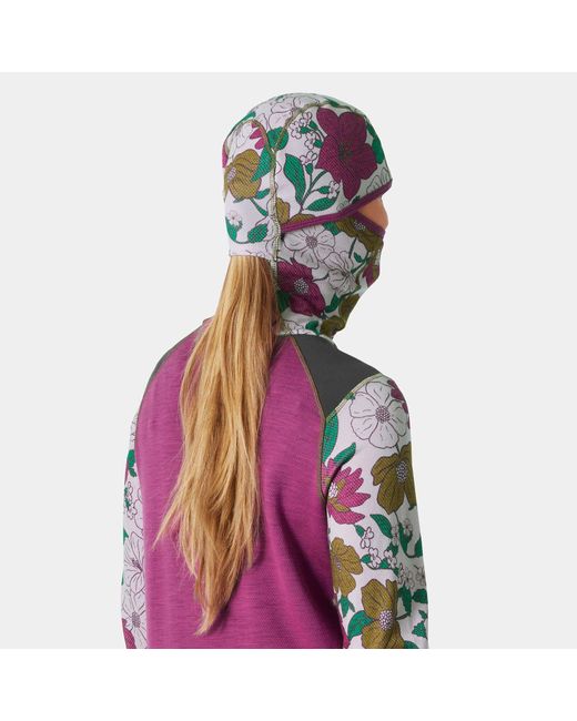 Helly Hansen Purple Lifa Merino Midweight Balaclava Hoodie