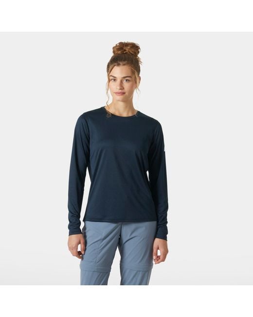 Hh Tech Crew Long Sleeve 2.0 Mujer Helly Hansen de color Blue
