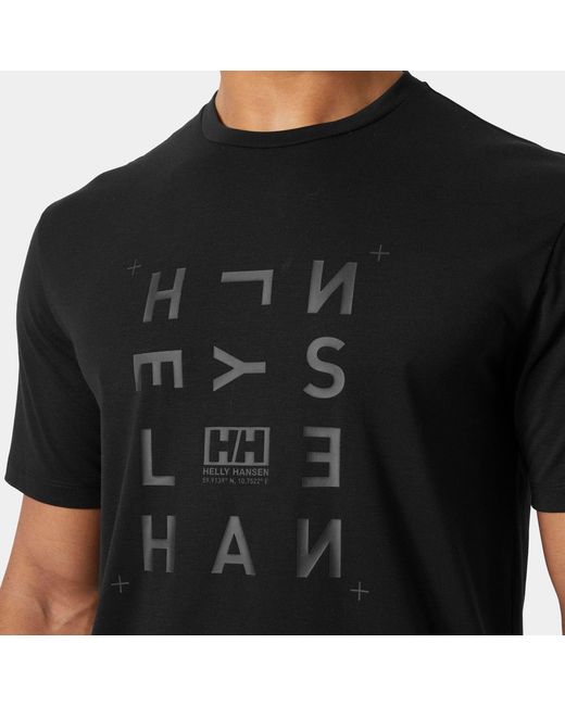 Helly Hansen Black Skog Recycled Graphic T-Shirt for men