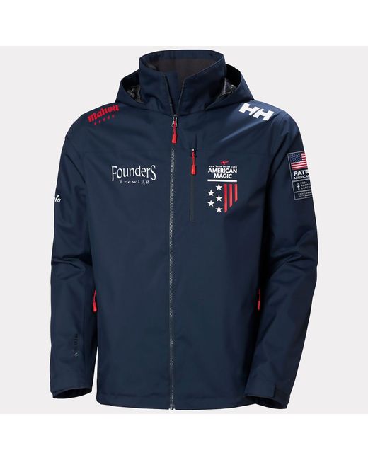 Helly Hansen Blue American Magic Crew Hooded Sailing Jacket 2.0 for men