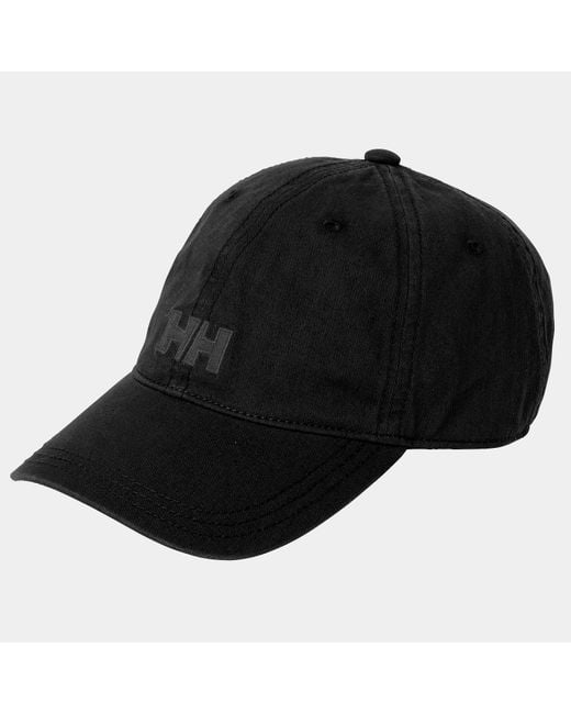 Helly Hansen Black Logo Baumwoll-Baseballkappe