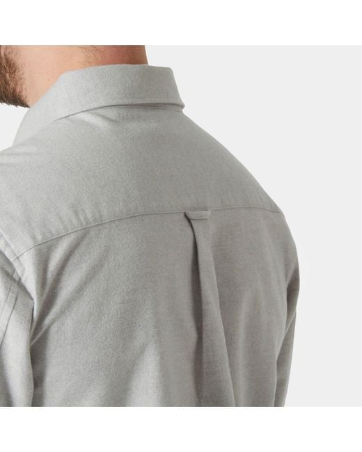 Helly Hansen Gray Organic Cotton Flannel Shirt for men