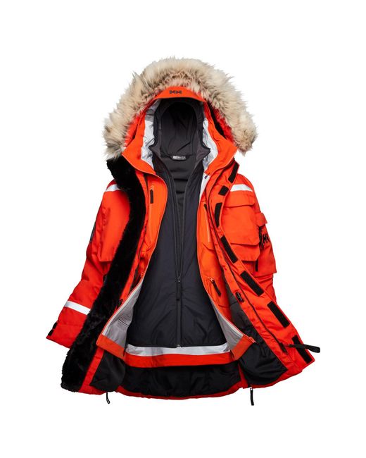 Helly Hansen Red Arctic Patrol Modular Parka Jacket Orange for men
