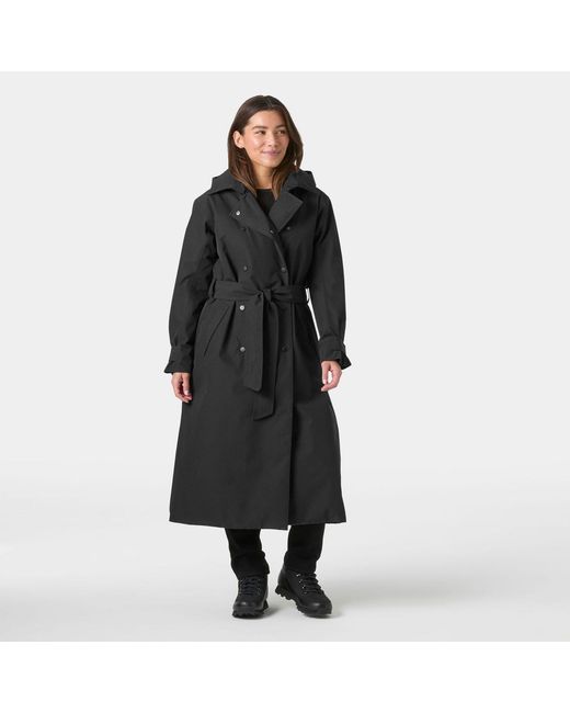Helly Hansen Black Avenue Insulated Long Trench Coat