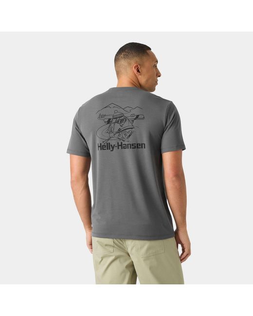 Helly Hansen Gray Skog Recycled Graphic T-Shirt for men