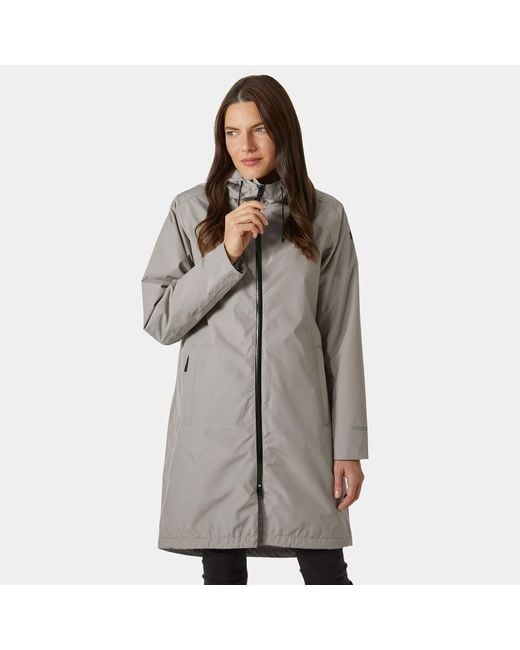 Helly Hansen Gray Aspire Long Hooded Raincoat