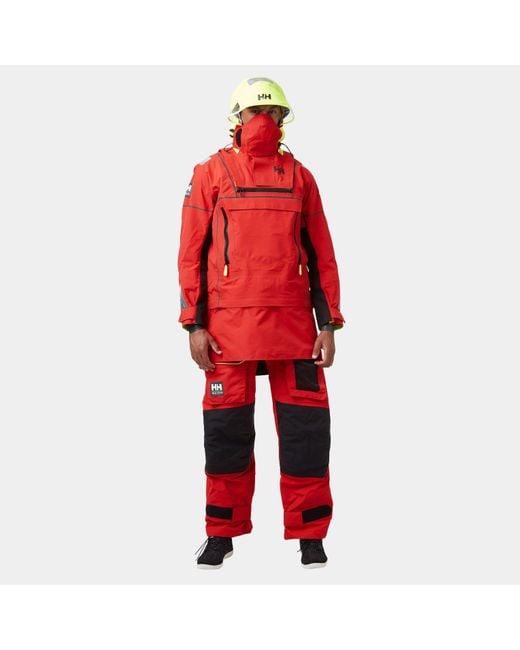 Helly Hansen Red Aegir Ocean Modular Sailing Smock Top for men