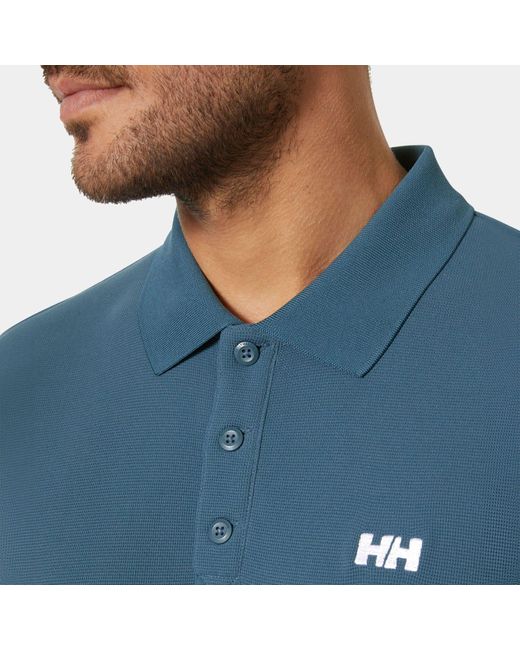 Helly Hansen Blue Driftline Quick-Dry Performance Polo for men