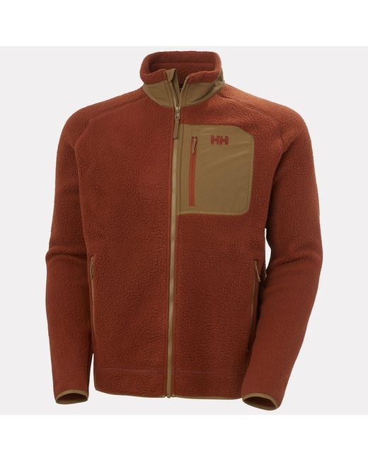 Helly Hansen Brown Panorama Pile Fleece Block Jacket for men