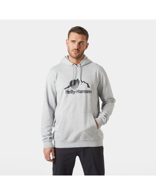Helly Hansen Gray Nord Graphic Pull Over Hoodie for men