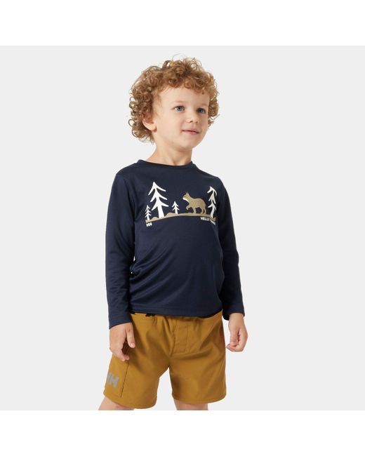 Helly Hansen Blue Hh Tech Graphic Long Sleeve Top Kinder