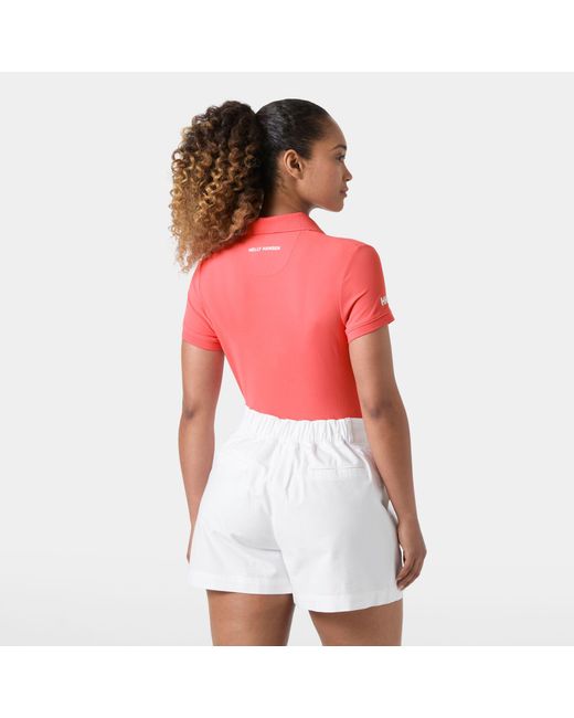 Helly Hansen Red Crewline Quick-Dry Stretch Polo Shirt