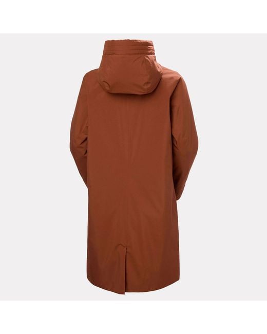 Helly Hansen Brown Victoria Insulated Rain Coat With Hood