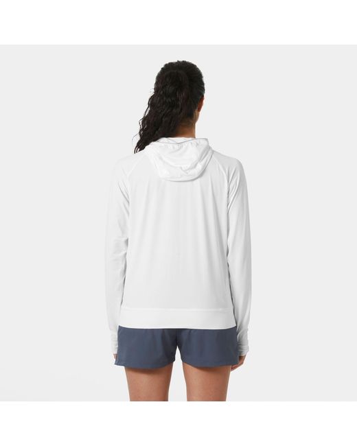 Helly Hansen White Shine Solen Half-Zip Sun Hoodie