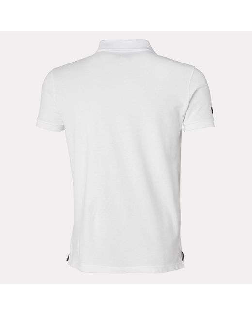 Helly Hansen White Crew Cotton Pique Quick-Dry Polo Shirt for men
