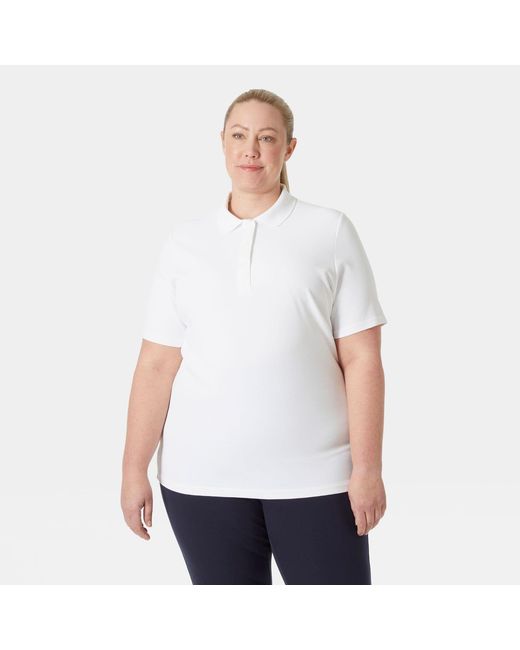Polo Technique Bleu Marine Femme Crew Blanc Helly Hansen en coloris White