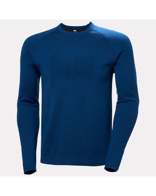 Helly Hansen Blue Lifa Merino Knitevo Crew for men