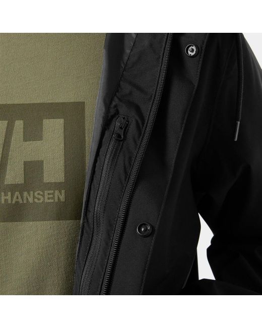 Helly Hansen Black Munich Raincoat for men