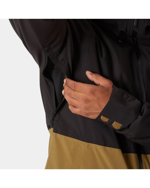 Giacca Da Sci Uomo Powderface Con Cappuccio Marrone di Helly Hansen in Black da Uomo