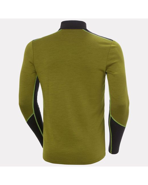 Helly Hansen Green Lifa Merino Midweight 1/2 Zip Base Layer for men