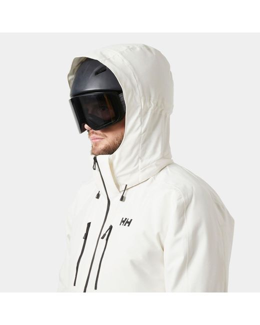 Helly Hansen White Juniper 3.0 H2Flow Warm Ski Jacket for men