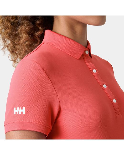 Helly Hansen Red Crewline Quick-Dry Stretch Polo Shirt
