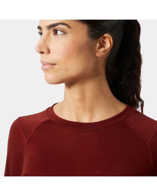 Helly Hansen Red Durawool Crew Long Sleeve